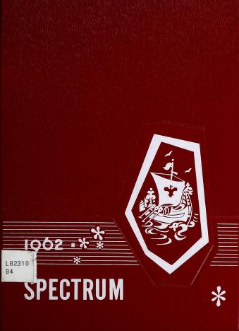This the maroon cover of a yearbook. It reads, '1962 Spectrum