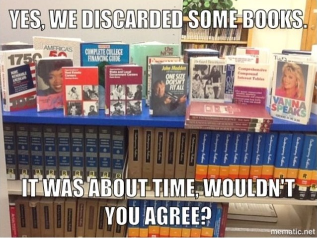 Meme with books of celebrities from the 1980's